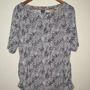 Women Covington Gray Crewneck Blouse Shirt Top 3/4 Sleeve Petite XLP XL Petite